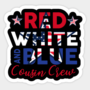 Cousin Crew 4th of July Shirt Kids Family Vacation Group Sticker